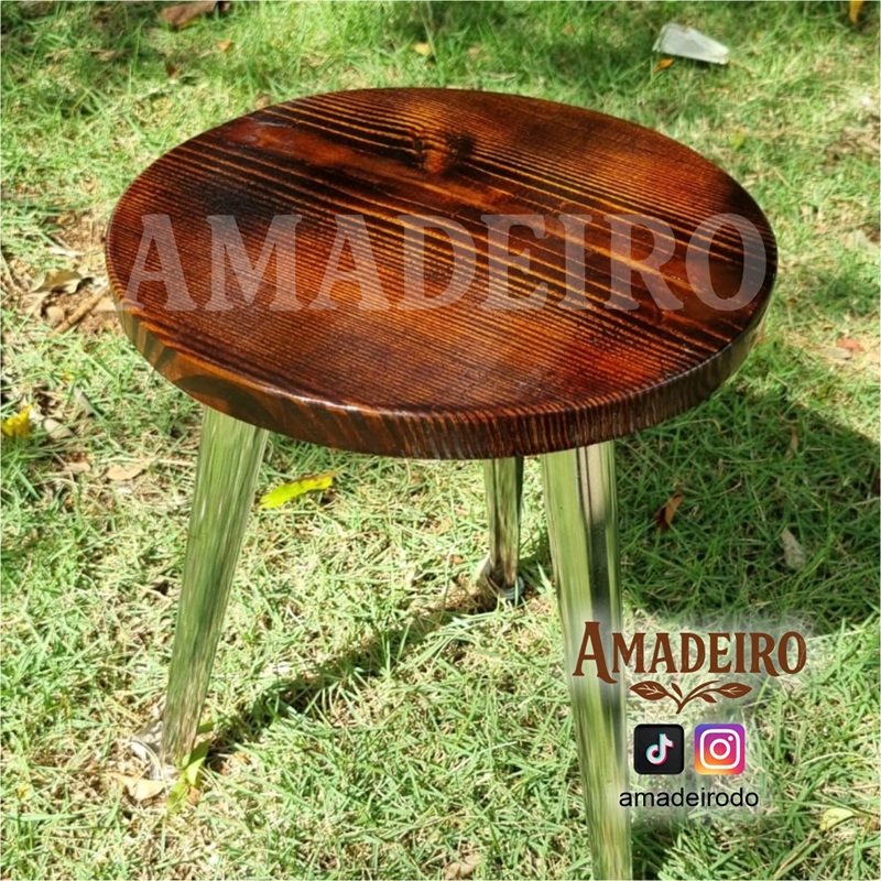 Banqueta circular en madera