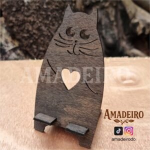 Portacelular de madera (Gatito)