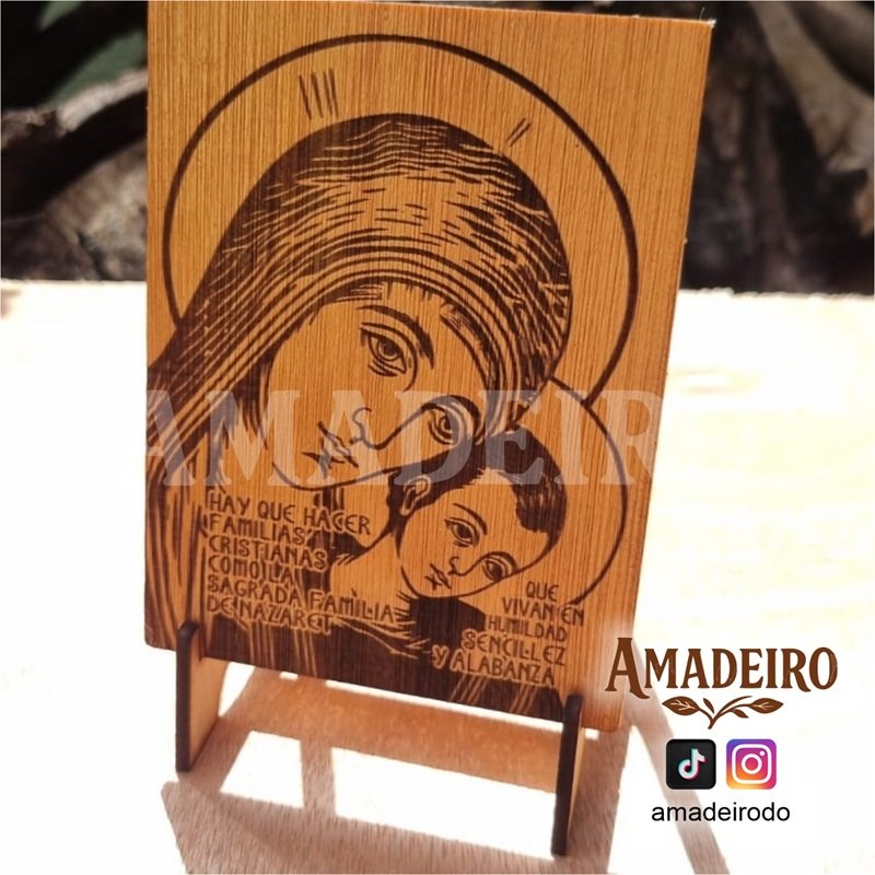 Placa religiosa con base (Virgen)