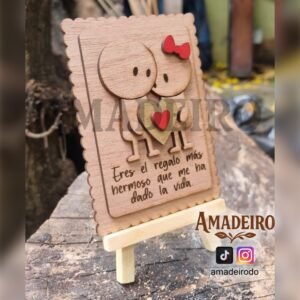 Cuadro decorativo en relieve con mini caballete