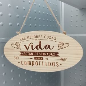 Letrero Decorativo Colgante en Madera de Pino